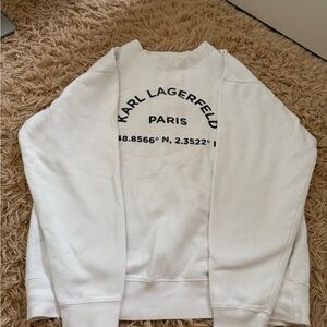 white and black karl lagerfeld sweatshirt